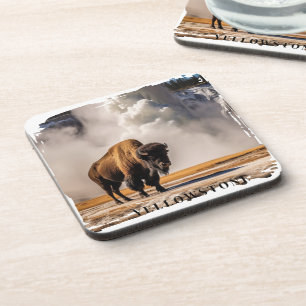 Yellowstone Geyser Bison Beverage Coaster Getränkeuntersetzer