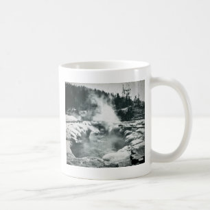 Yellowstone-Geysir Vintage-Glasdia Tasse