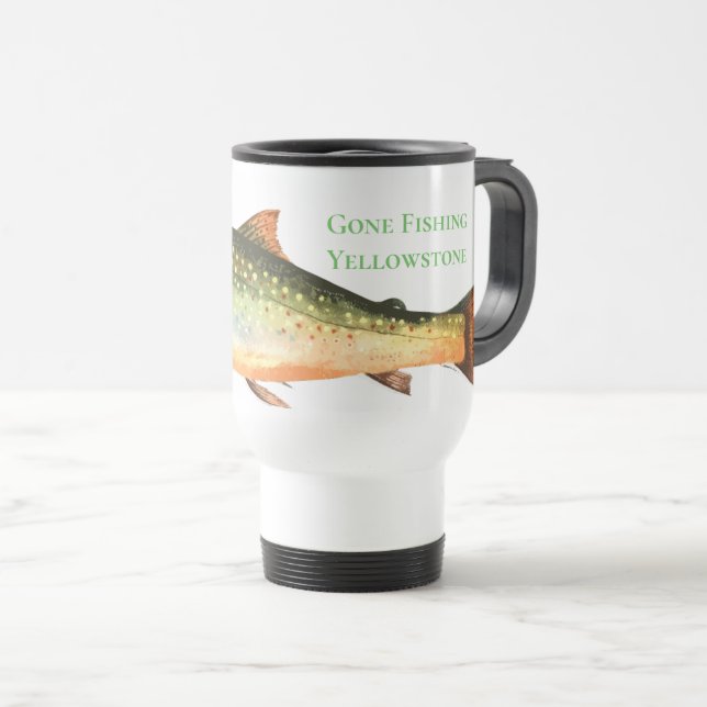 Yellowstone Gone Fishing Travel Mug Reisebecher (VorderseiteRechts)
