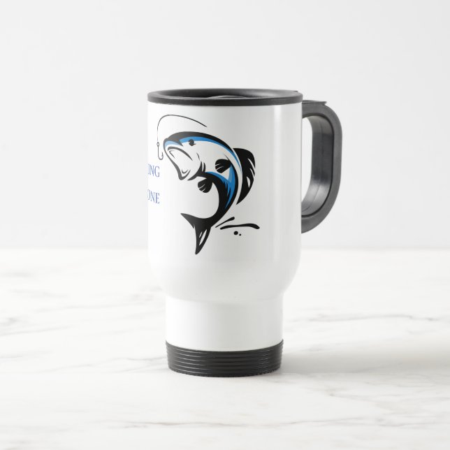 Yellowstone Gone Fishing Travel Mug Reisebecher (VorderseiteRechts)