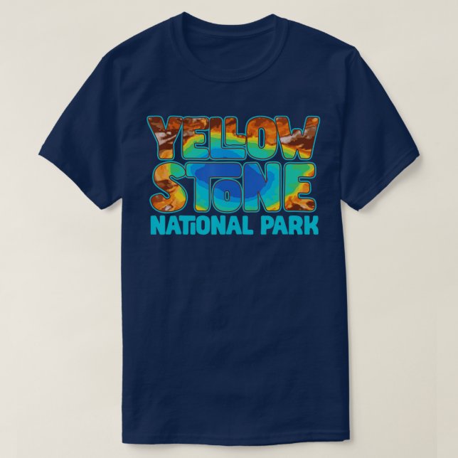 Yellowstone Grand Prismatic Hot Spring Retro T-Shirt (Design vorne)