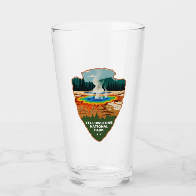 Yellowstone Grand Prismatic Spring Pfeilspitze Glas (Vorderseite)
