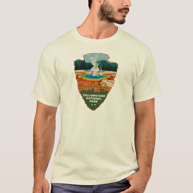 Yellowstone Grand Prismatic Spring Pfeilspitze T-Shirt (Vorderseite)