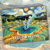 Yellowstone Grand Prismatic Spring Van Gogh Custom