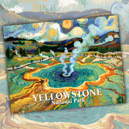 Yellowstone Grand Prismatic Spring Van Gogh Custom Postkarte