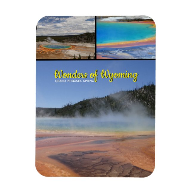 Yellowstone Grand Prismatic Spring Wyoming Magnet (Vertikal)