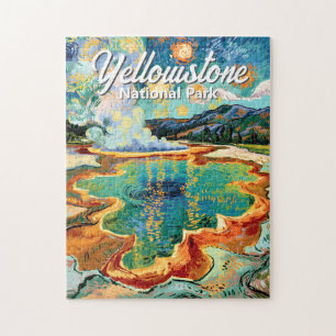 Yellowstone Grand Prismatic Van Gogh Farbig Puzzle