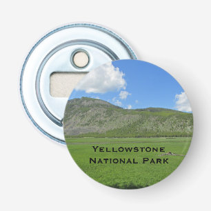 Yellowstone Green Grass Field Foto National Park Flaschenöffner