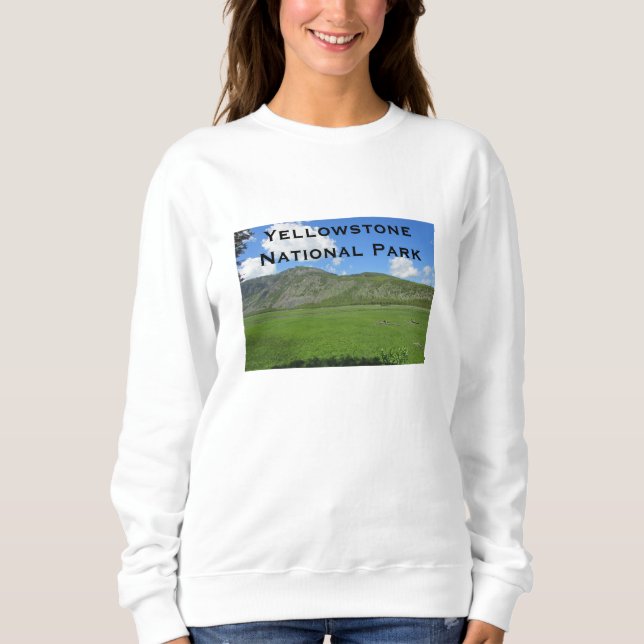 Yellowstone Green Valley Foto National Park Sweatshirt (Vorderseite)