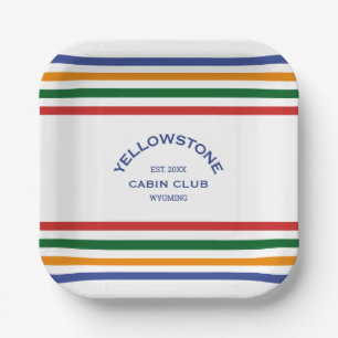 Yellowstone Kabine Club Custom Wappen Park Pappteller