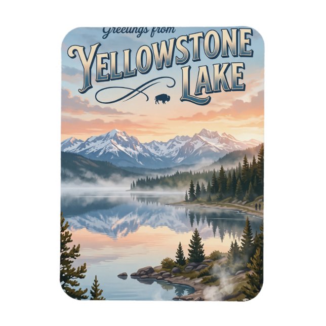 Yellowstone Lake USA Magnet (Vertikal)