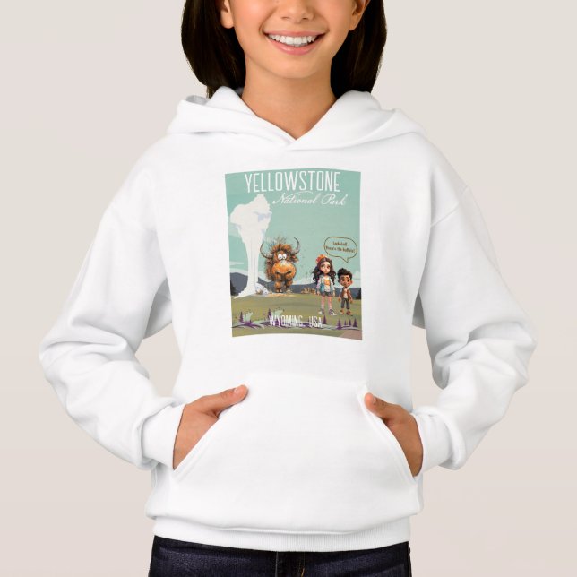 Yellowstone Lustige Kinder Bison Büffel Hoodie (Vorderseite)