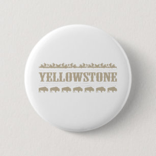 Yellowstone Montana Buffalo Button