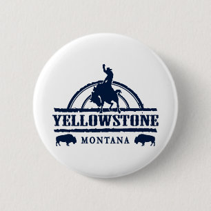 Yellowstone Montana Rodeo Cowboy Button