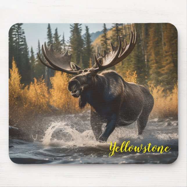 Yellowstone Moose Mouse Pad Mousepad (Vorne)