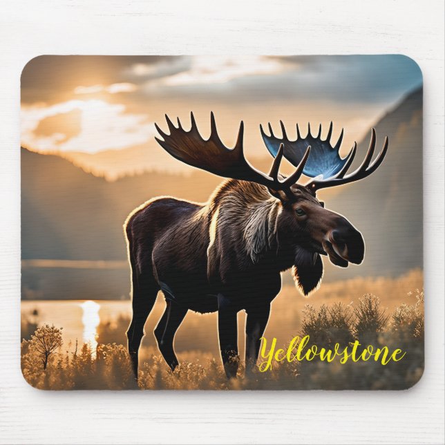 Yellowstone Moose Mouse Pad Mousepad (Vorne)