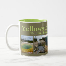 Yellowstone N.P. Collage Zweifarbige Tasse