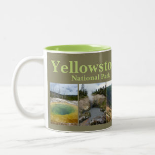 Yellowstone N.P. Collage Zweifarbige Tasse