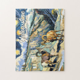 Yellowstone National Park Bighorn Sheep Van Gogh Puzzle