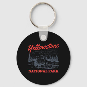 Yellowstone National Park Bison Retro Vintage Schlüsselanhänger