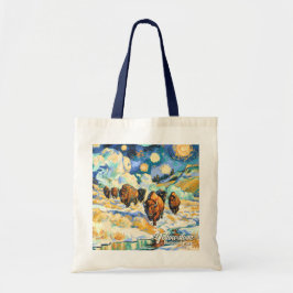Yellowstone National Park Bison Vintage Van Gogh Tragetasche