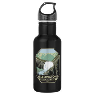Yellowstone National Park Gibbon Falls Vintage Edelstahlflasche