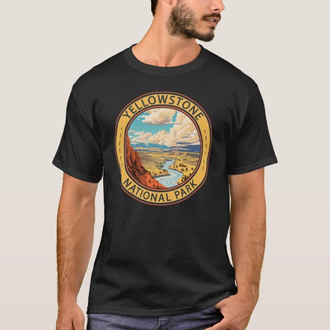 Yellowstone National Park Hayden Valley Travel Art T-Shirt (Vorderseite)