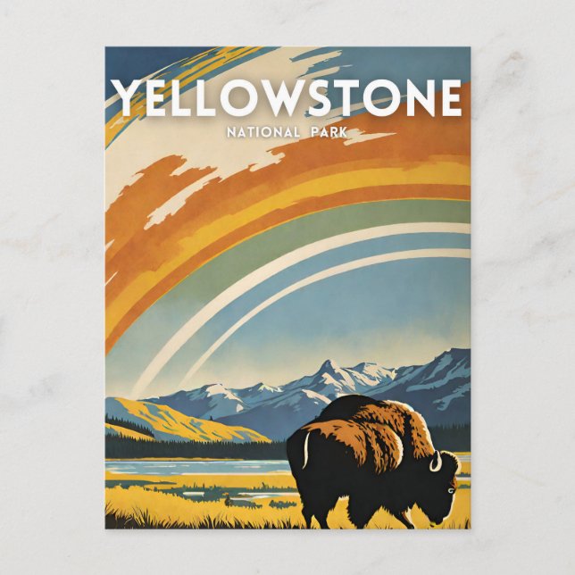 Yellowstone National Park Illustrationsretro Postkarte (Vorderseite)