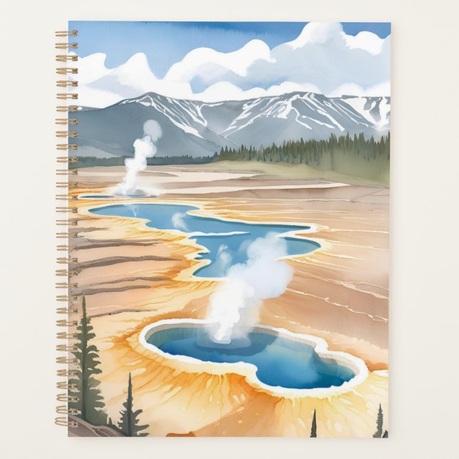 Yellowstone National Park | Landschaft Aquarell Planer (Vorderseite)