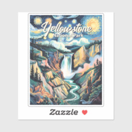 Yellowstone National Park Lower Falls Vibrant Aufkleber