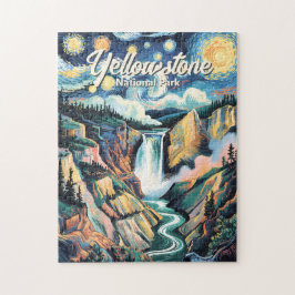 Yellowstone National Park Lower Falls Vibrant Puzzle