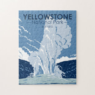 Yellowstone National Park Old Faithful Vintage  Puzzle