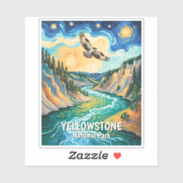 Yellowstone National Park River Colorful Bird Art Aufkleber