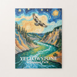 Yellowstone National Park River Colorful Bird Art Puzzle