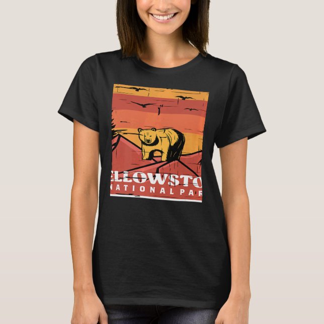 Yellowstone National Park Souvenir Grizzly Bear Wy T-Shirt (Vorderseite)