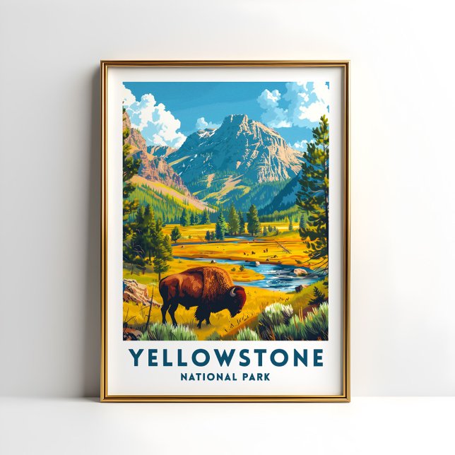 Yellowstone National Park Travel Print Poster USA (Von Creator hochgeladen)