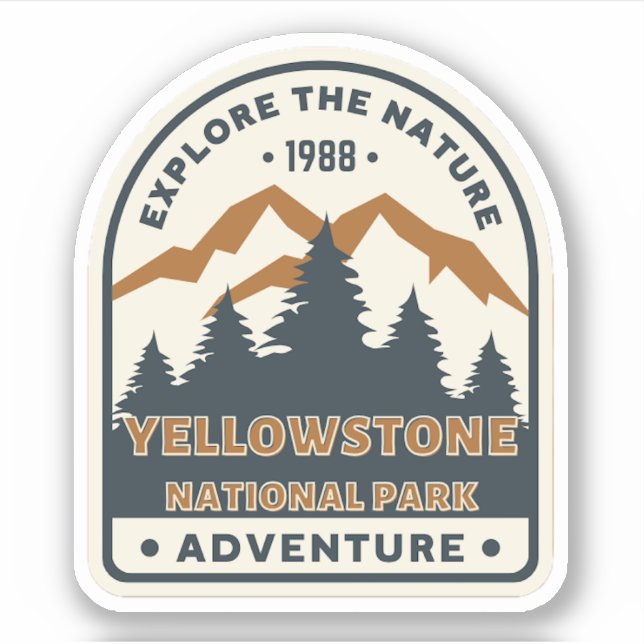 Yellowstone National Park Travel Sticker (Vorderseite)