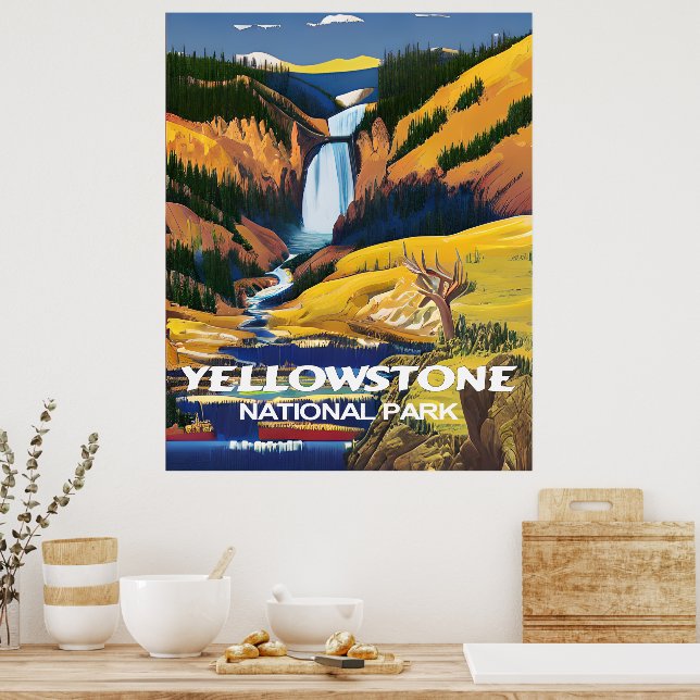 Yellowstone National Park Travel Wall Poster (Küche)