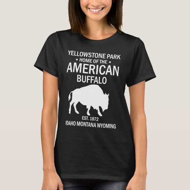 Yellowstone National Park US Bison Buffalo T-Shirt (Vorderseite)