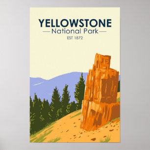 Yellowstone National Park versteinerten Baum Vinta Poster