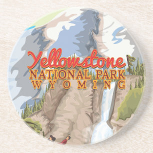 Yellowstone National Park Vintage Poster Getränkeuntersetzer