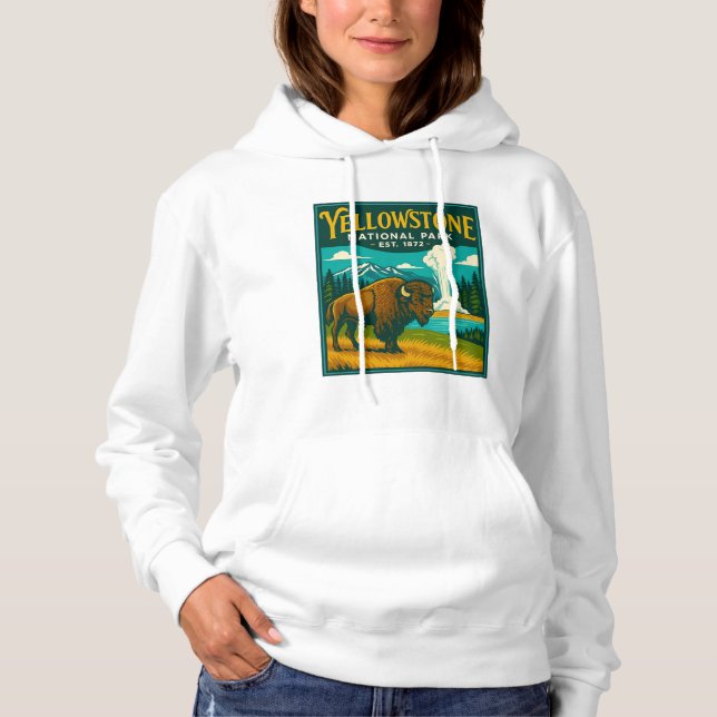 YELLOWSTONE NATIONAL PARK - Vintage Travel Poster Hoodie (Vorderseite)