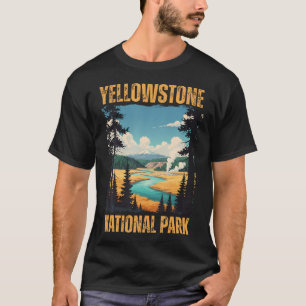 Yellowstone National Park Vintage Wandern Camping T-Shirt