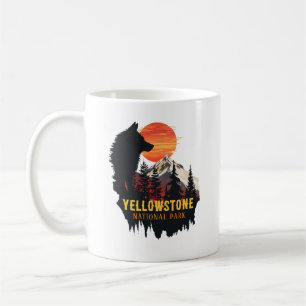 Yellowstone National Park, Wolf Orange Sonnenunter Kaffeetasse
