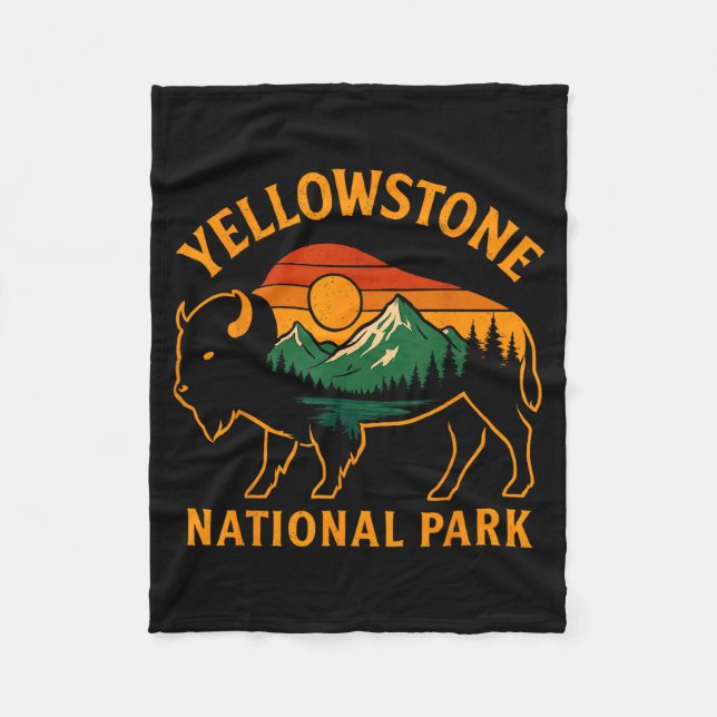 Yellowstone National Park Wyoming Buffalo Bison Su Fleecedecke (Vorderseite)