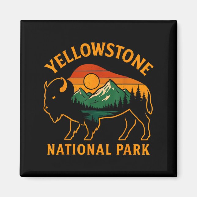Yellowstone National Park Wyoming Buffalo Bison Su Magnet (Vorne)