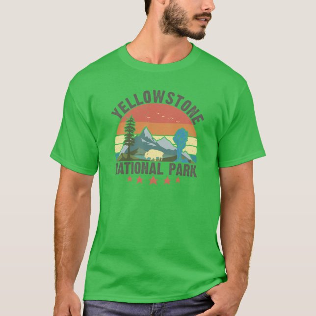 Yellowstone National Park Wyoming mountains landsc T-Shirt (Vorderseite)