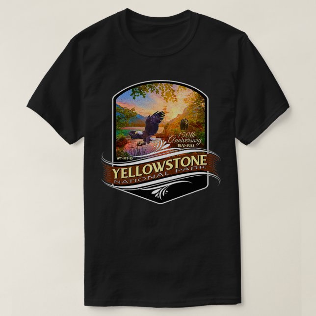 Yellowstone Nationalpark 150-jähriges Comem T-Shirt (Design vorne)