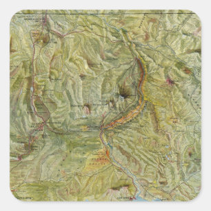 Yellowstone Nationalpark 2 Quadratischer Aufkleber