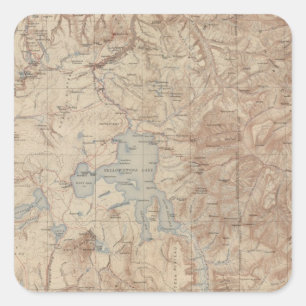 Yellowstone Nationalpark 2 Quadratischer Aufkleber